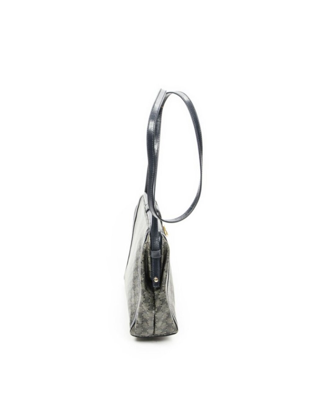 Celine Vintage Flap Crossbody Navy Beige Macadam Canvas - Picture 4 of 10